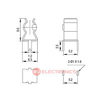 Держатель предохранителя RUICHI NF-004 for 5х20 мм (FC-001S) Ag, 10 А, фото 2