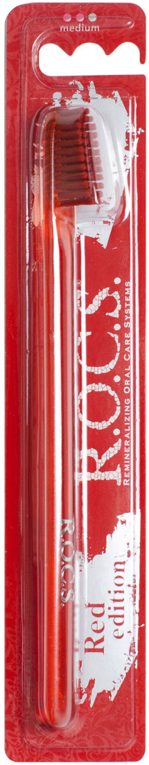 Зубная щетка R.O.C.S. Red Edition Classic, средняя - фото 1 - id-p170653633