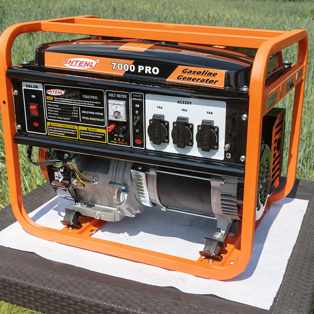 Бензогенератор Shtenli 7000 Pro (6.5 кВт, 3 розетки 220, 8 и 12а)