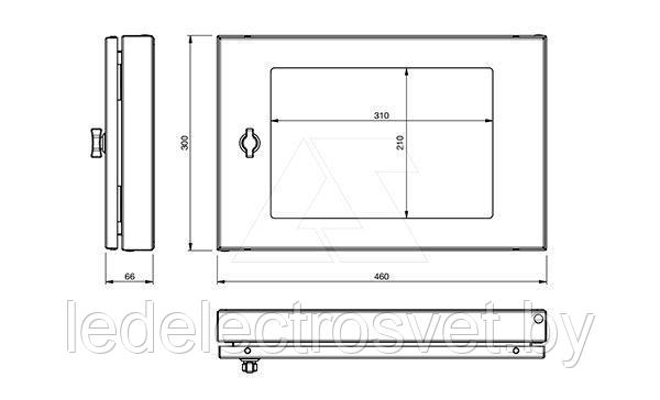 Окно для защиты органов управления на двери щита, 300x460 (ВxШ), сталь RAL7035, IP55 - фото 1 - id-p170552486