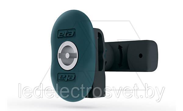Комплект замка щита EC с лого, вставкой под ключ 3мм с двойной бородкой ECWE002, пластиковый язычок RAL5020 - фото 1 - id-p170552568