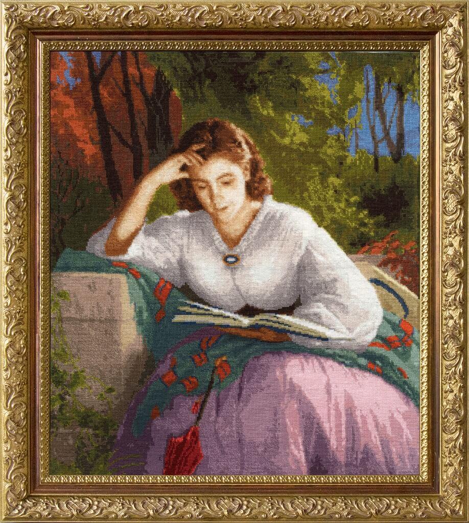 Набор для вышивания крестом «За чтением. Портрет жены художника». - фото 1 - id-p170704977