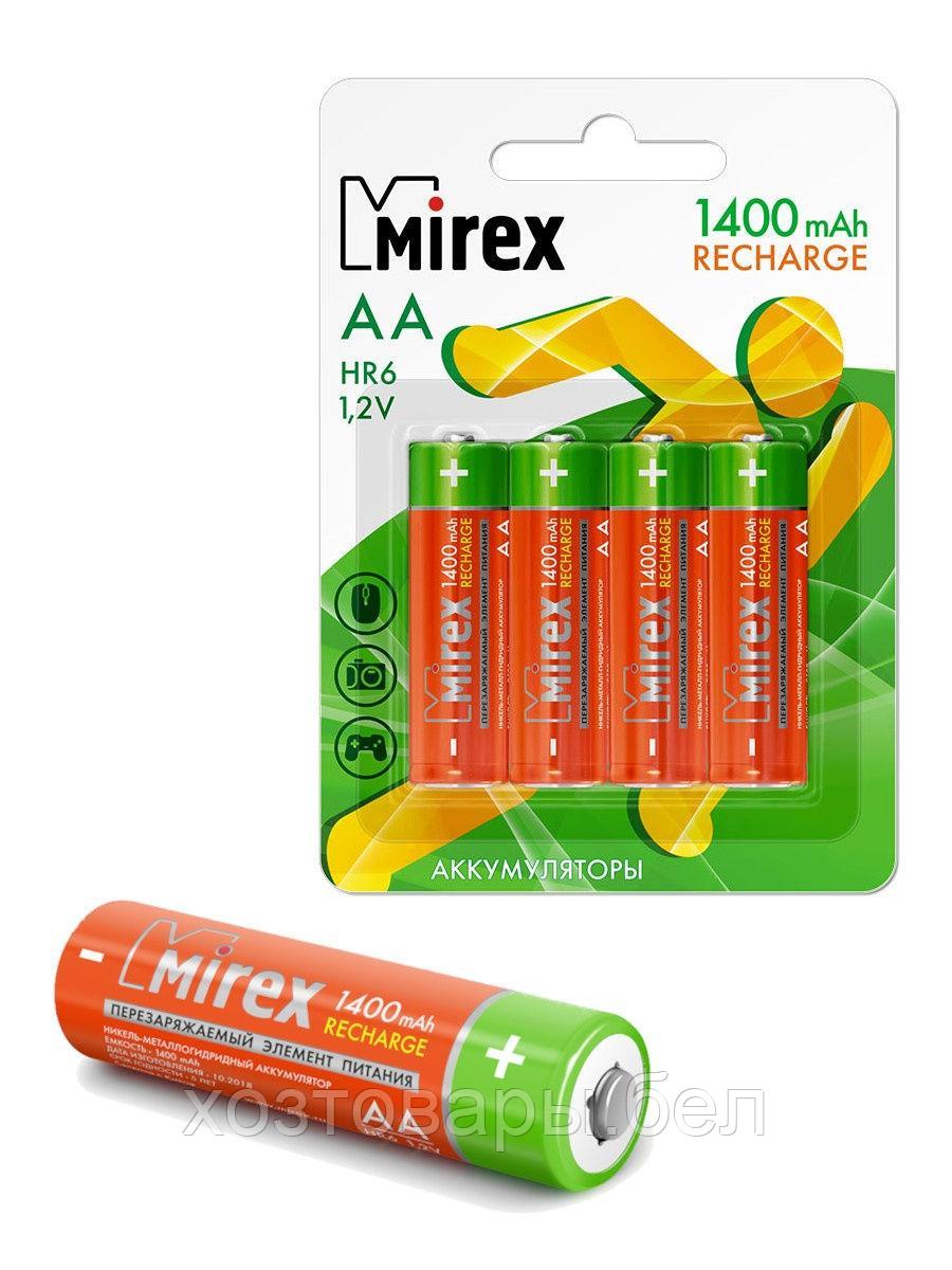 Аккумулятор 1400mAh LR6 AA Mirex - фото 1 - id-p170721930