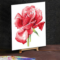 Картина по номерам с дополнительными элементами "Розовая роза", 30х40 см