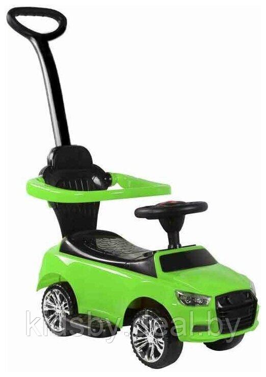 Детская машинка-каталка, толокар RiverToys Audi JY-Z06A (зеленый) c ручкой-управляшкой - фото 6 - id-p170738701