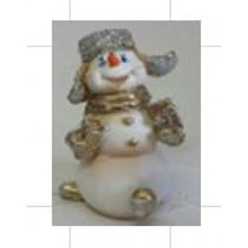 Статуэтка снеговичок маленький с подарками в руках 12 см. арт. нф-177 - фото 1 - id-p170743516