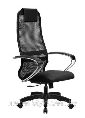 Компьютерное кресло SU BK-8 PL для  комфортной работы в офисе и дома, стул SU BK-8 PL ткань сетка синяя
