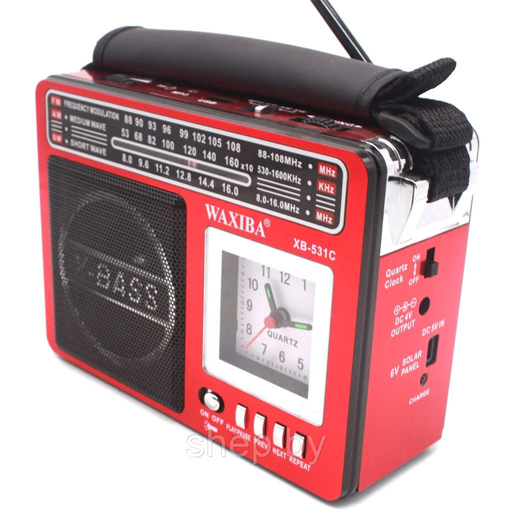 Радиоприемник WAXIBA XB-531C цвет : коричневый,красный - фото 3 - id-p170751482