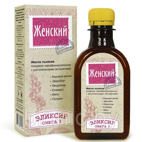 Масло льняное с раст. экстрактами Женский эликсир, Компас Здоровья, 200мл 1/30, фото 2