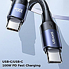 Кабель USB Type-C - USB Type-C (2m) USAMS U71 SJ524USB01 5А, 100W PD 480Mbps, фото 2