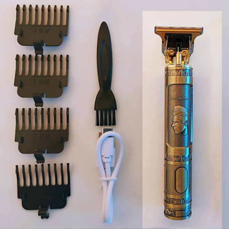Беспроводной триммер для бороды, усов и арт рисунков Hair Trimmer T-Blade (4 сменные насадки) - фото 6 - id-p170816482