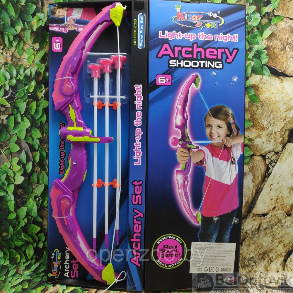 Игровой набор: Светящийся лук и стрелы на присосках Archery Set 881-23A, 6 Зеленый - фото 8 - id-p134235874