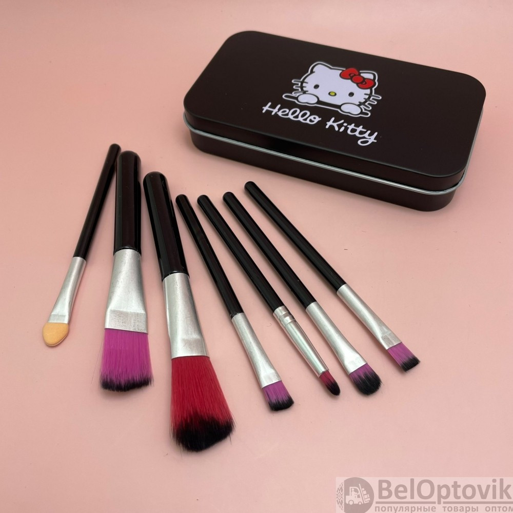 Набор кистей для макияжа 7 штук Hello Kitty Pink - фото 7 - id-p109390097