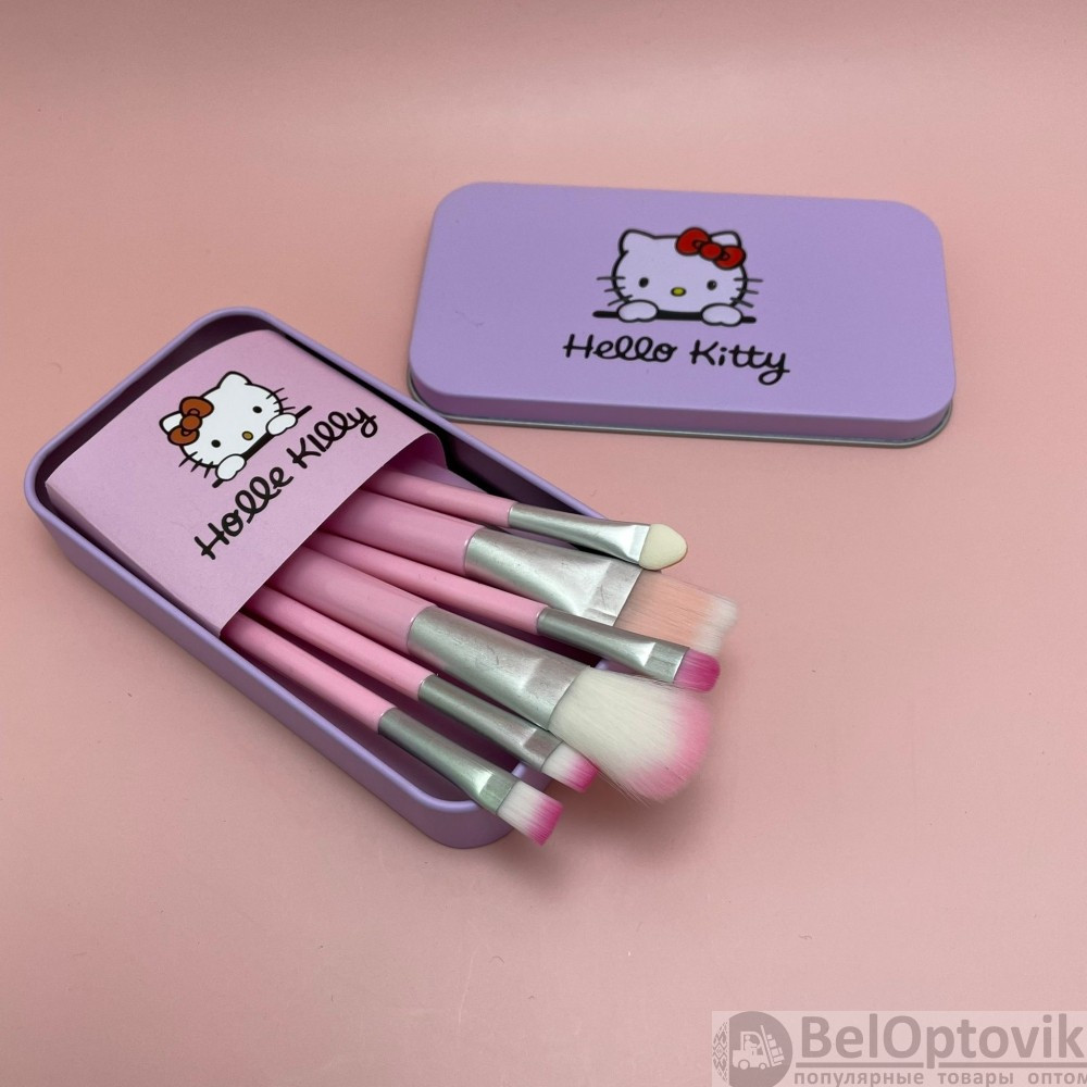 Набор кистей для макияжа 7 штук Hello Kitty Pink - фото 8 - id-p109390097