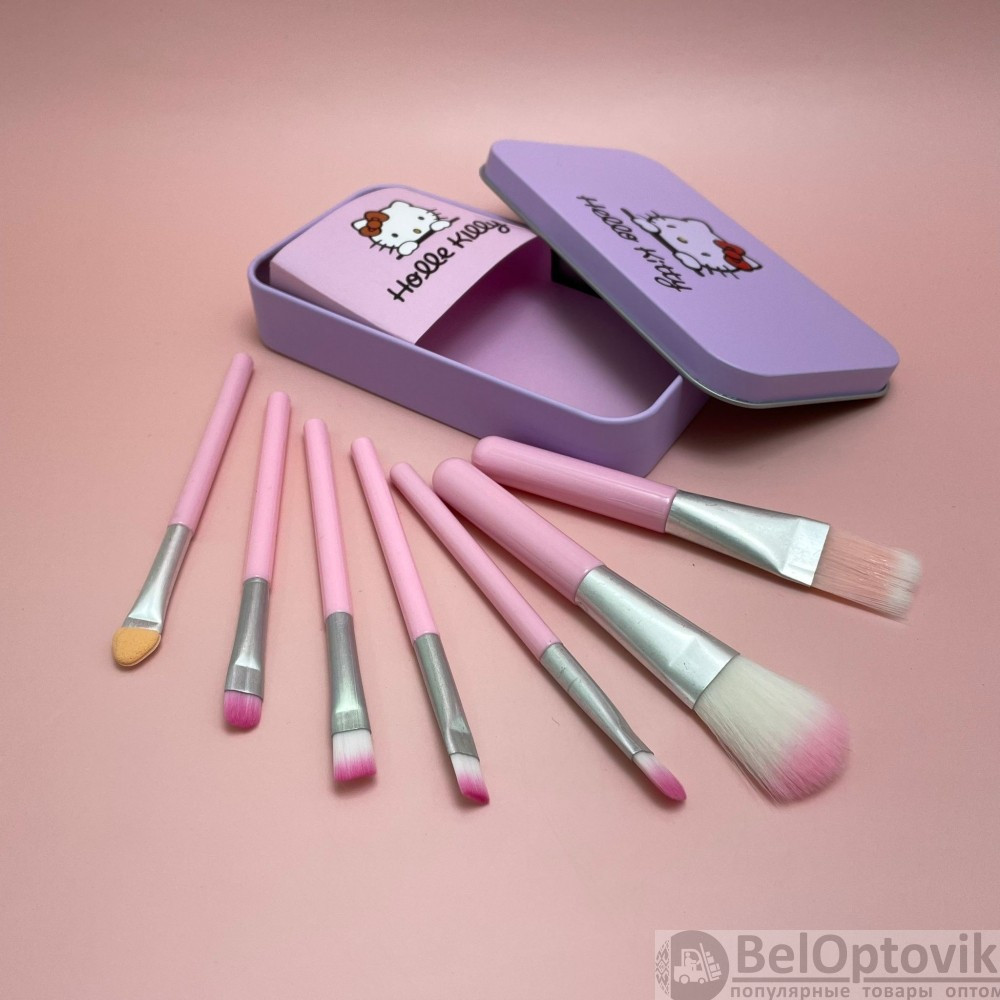 Набор кистей для макияжа 7 штук Hello Kitty Pink - фото 9 - id-p109390097