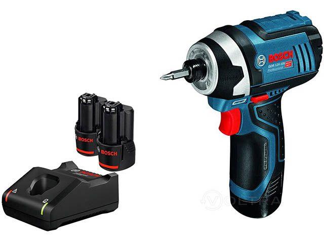 Аккум. ударный гайковерт BOSCH GDR 12V-105 в кор.+АКЦИЯ(2 аккумулятора и зарядное) (12.0 В, посадочн. квадрат