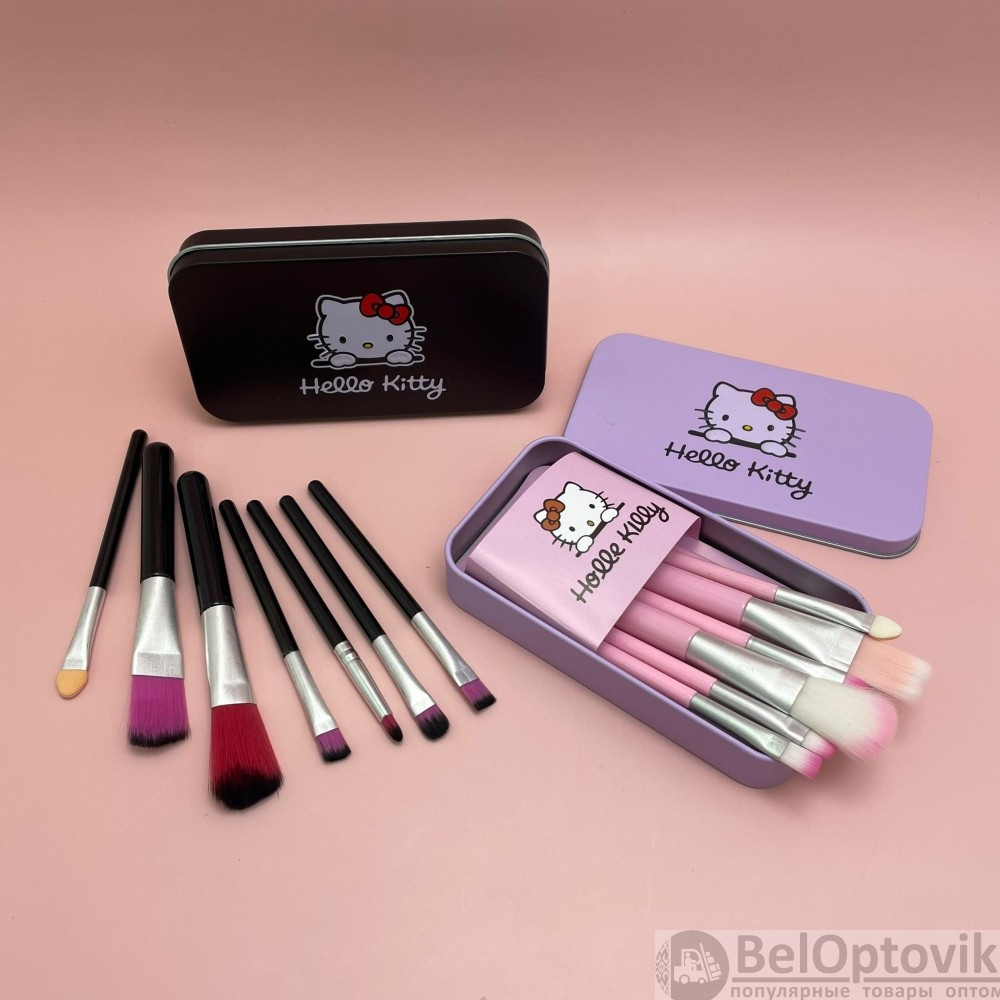 Набор кистей для макияжа 7 штук Hello Kitty Pink - фото 3 - id-p93844977