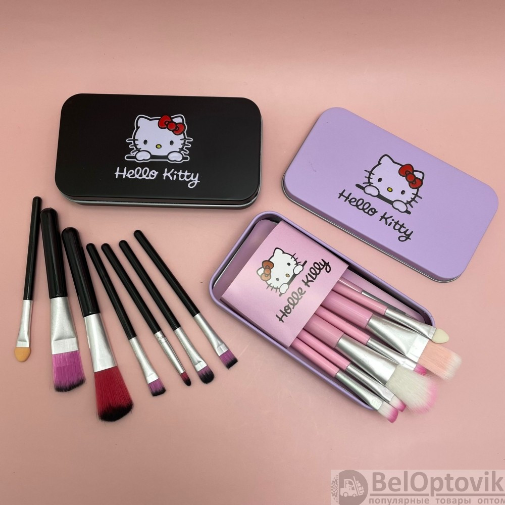 Набор кистей для макияжа 7 штук Hello Kitty Pink - фото 5 - id-p93844977