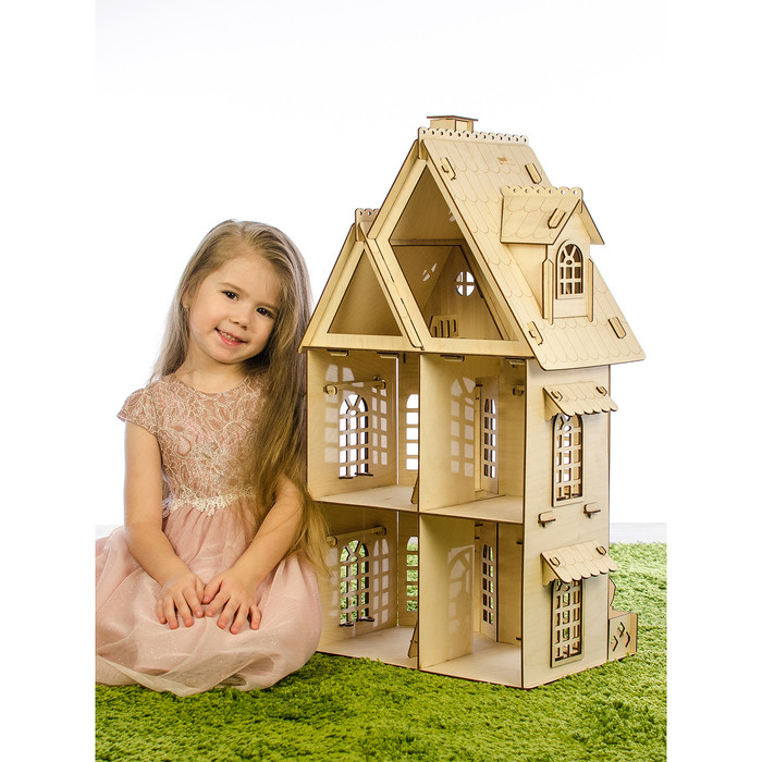 Конструктор «Кукольный домик», 2 этажа, фанера 3 мм - фото 3 - id-p170839130