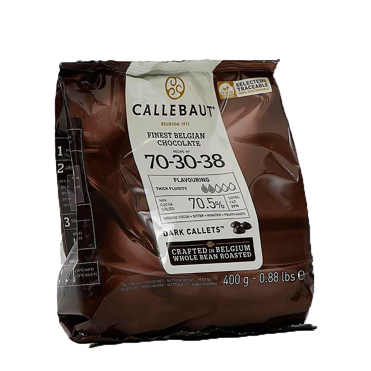 Шоколад горький Callebaut 70,5% (Бельгия, каллеты, 400 гр) - фото 1 - id-p169475151