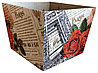 Коробка цветочная "Газета",  15*12,5*11 см