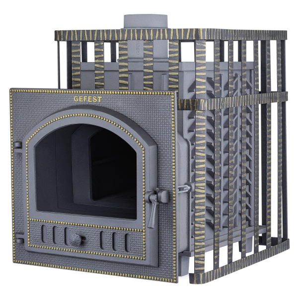 Чугунная Банная Печь Гефест в сетке-25 (П)
