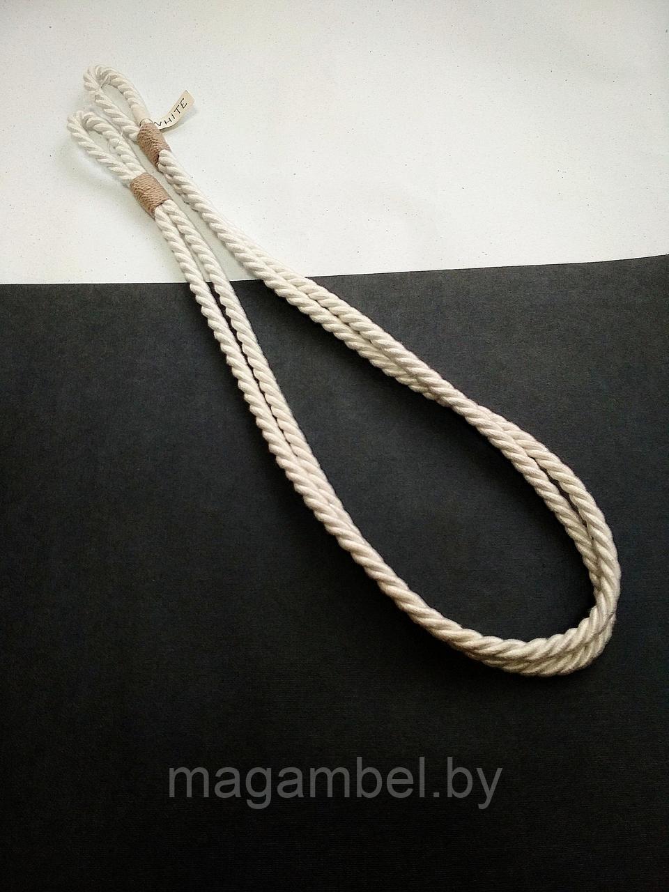Подхват белый хлопковый для штор и гардин 2см.