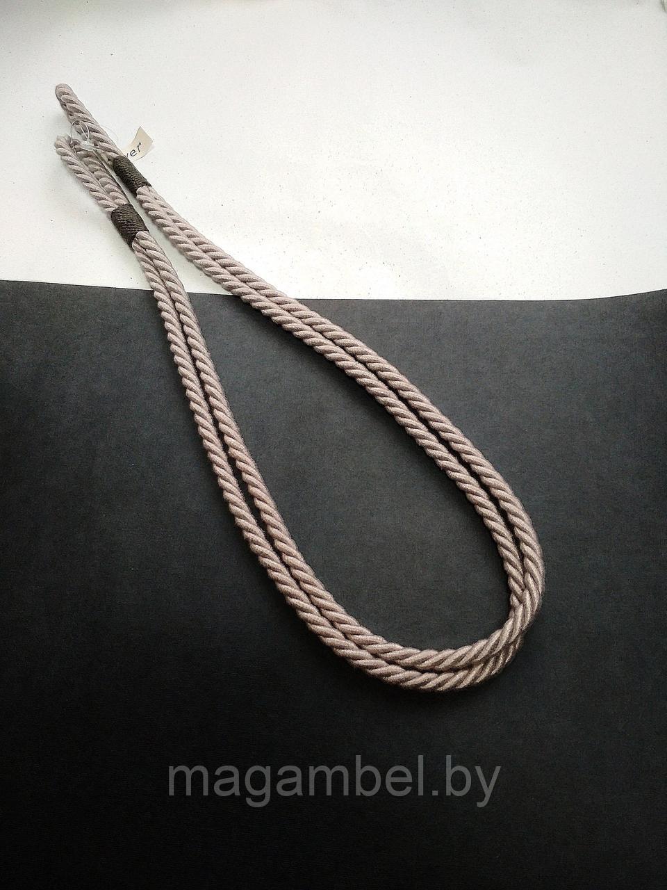 Подхват серый хлопковый для штор и гардин 2см.