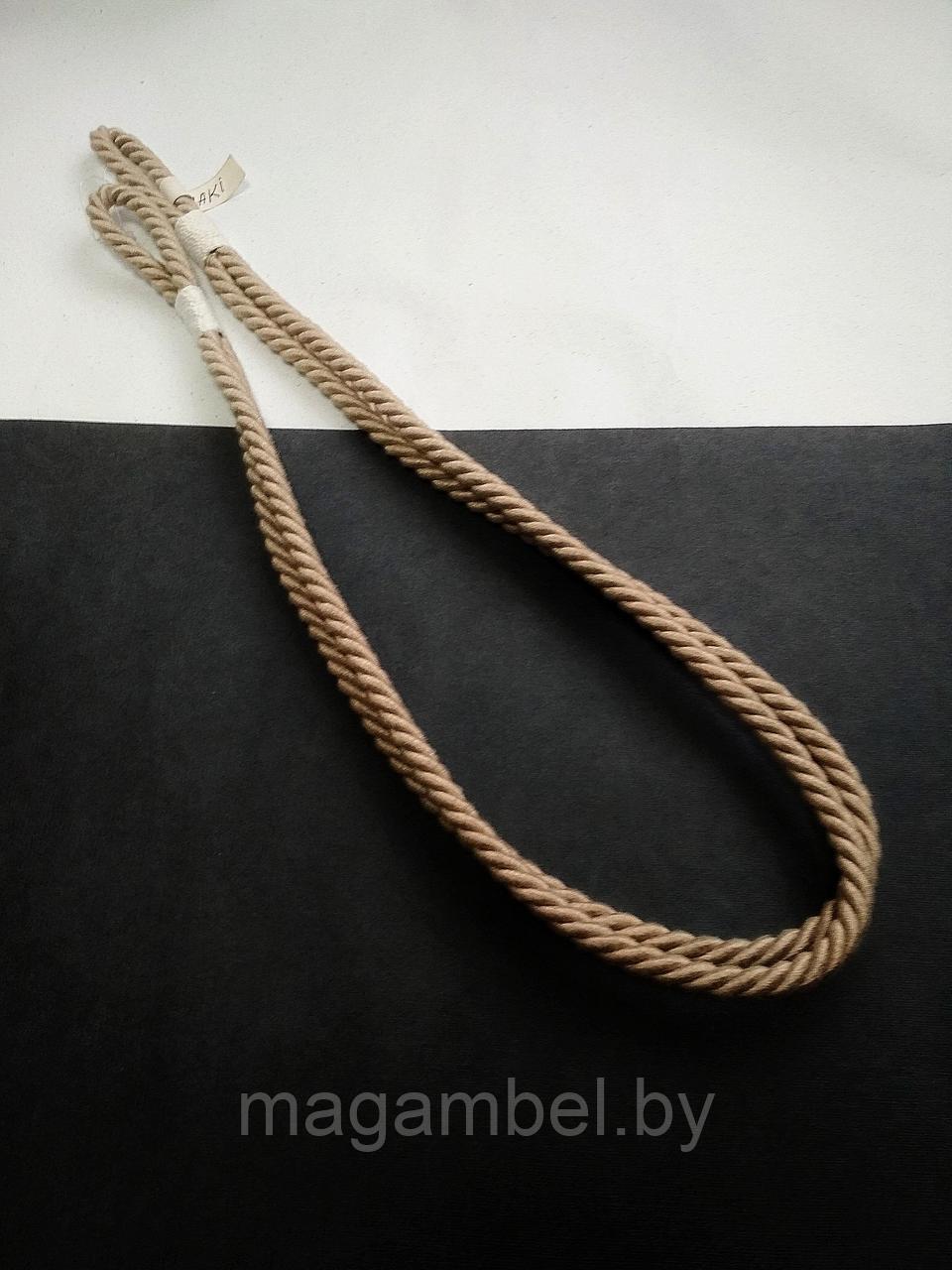 Подхват бежевый хлопковый для штор и гардин 2см.