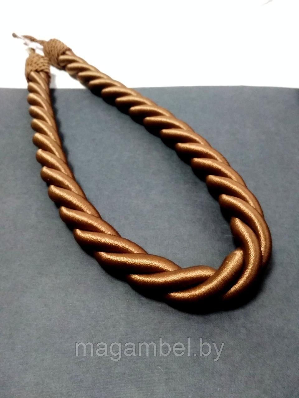 Подхват витой коричневый для штор и гардин "жгут" цвет М13