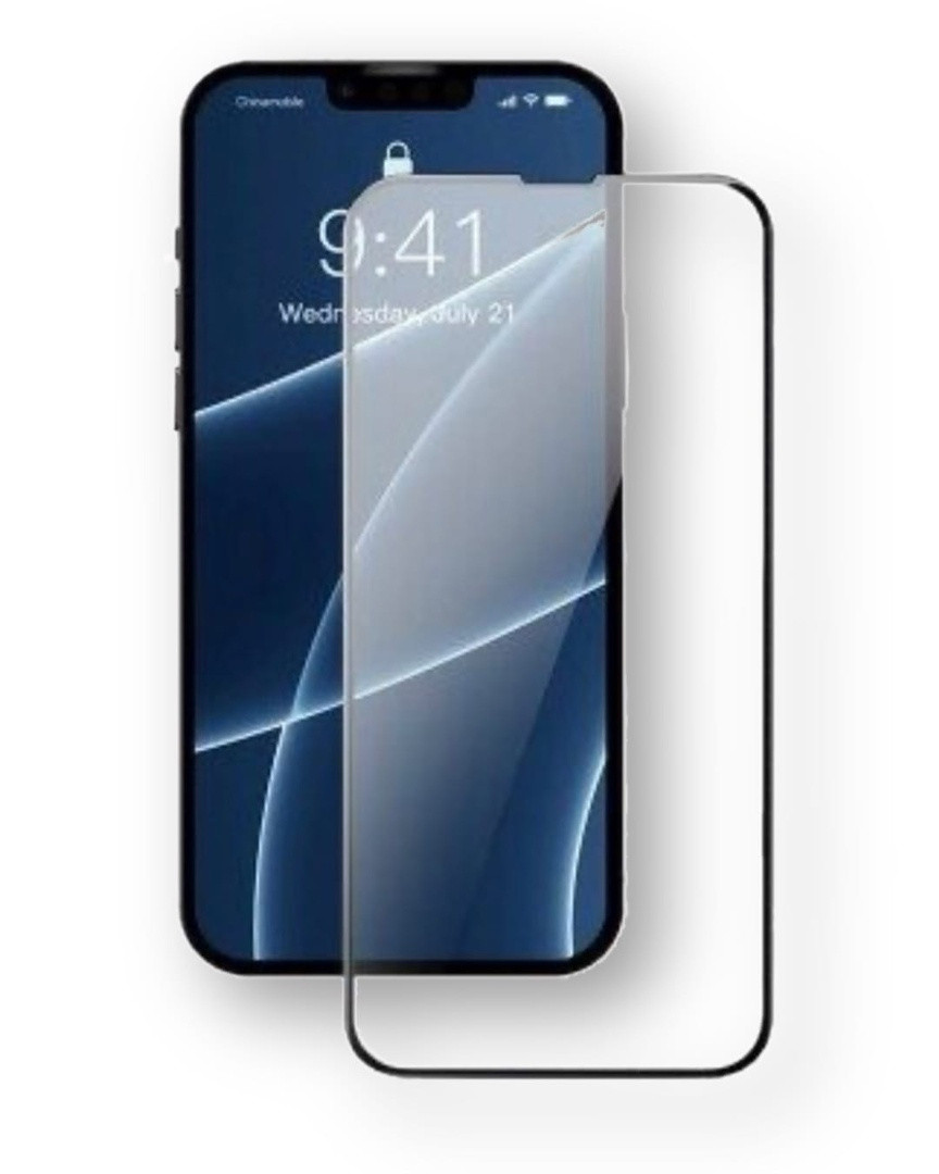 Защитное стекло iPhone 13/13 PRO (Черное) с полной проклейкой 5D TEMPERED GLASS - фото 1 - id-p170815921
