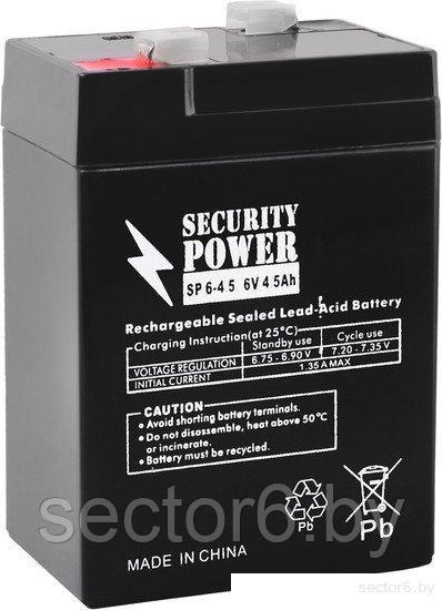 Аккумулятор для ИБП Security Power SP 6-4,5 F1 (6В/4.5 А·ч) - фото 1 - id-p170890308