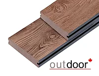 Террасная доска ДПК Outdoor 3D 140*25*3000 мм. полнотелая NEVADA/CALIFORNIA BROWN коричневая микс