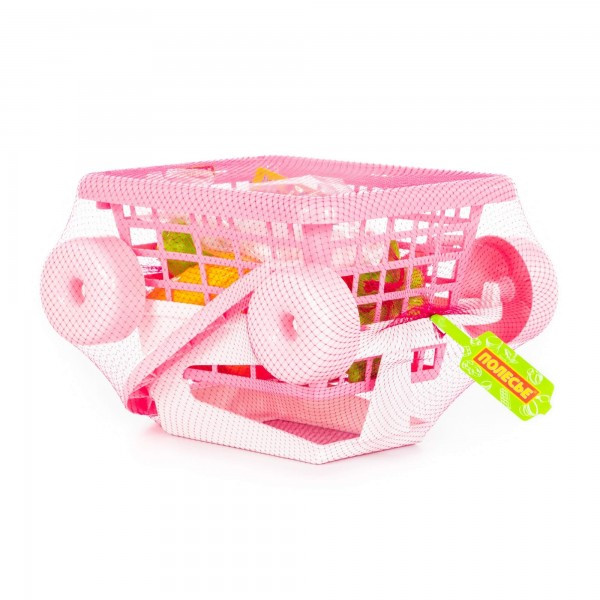 Детская игрушка Тележка "Supermarket" №1 (розовая) + набор продуктов (в сеточке) арт. 68477 Полесье - фото 6 - id-p170905783
