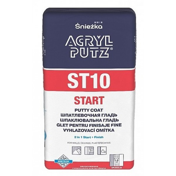 ACRYL-PUTZ ST 10 START Шпаклевочная гладь 2 в 1 старт + финиш РБ 15кг - фото 1 - id-p170959072