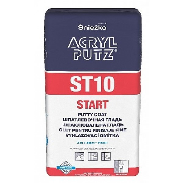 ACRYL-PUTZ ST 10 START Шпаклевочная гладь 2 в 1 старт + финиш РБ 2кг - фото 1 - id-p170959074