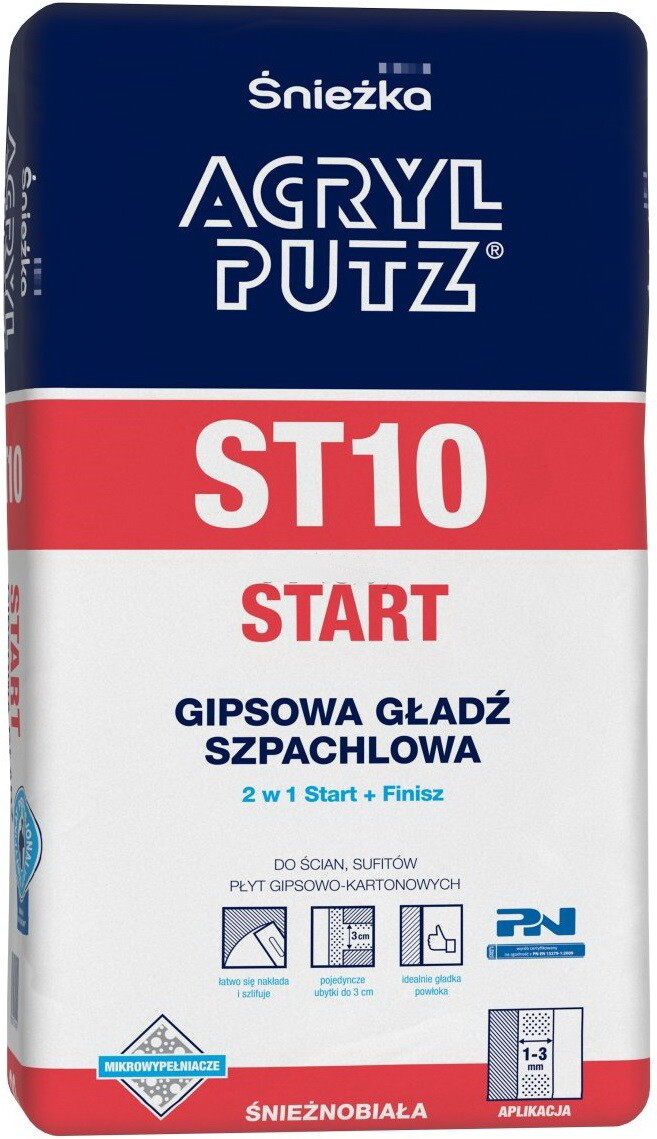 ACRYL-PUTZ ST10 START Шпаклевочная гладь 2 в 1 старт + финиш РП 5кг - фото 1 - id-p170959075