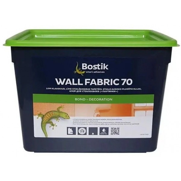 BOSTIK WALL FABRIC 70 Клей для обоев из стекловолокна, ткани, а так же виниловых обоев на бумажной основе 15кг - фото 1 - id-p170959262