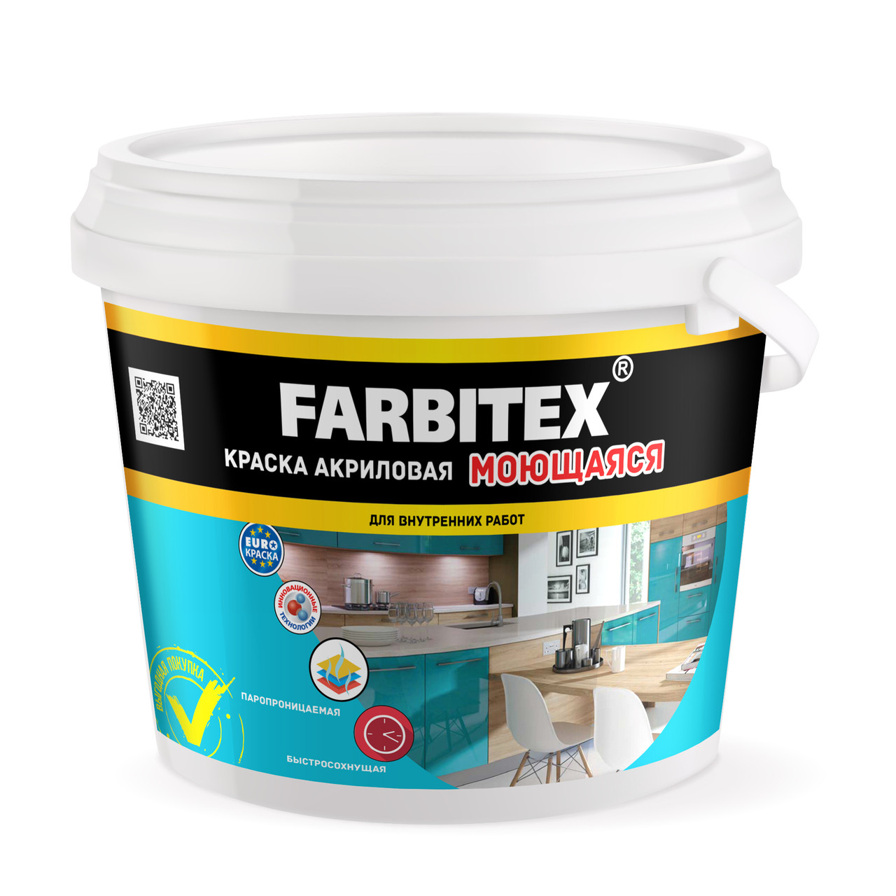 FARBITEX Краска акриловая моющаяся 25кг - фото 1 - id-p170960409