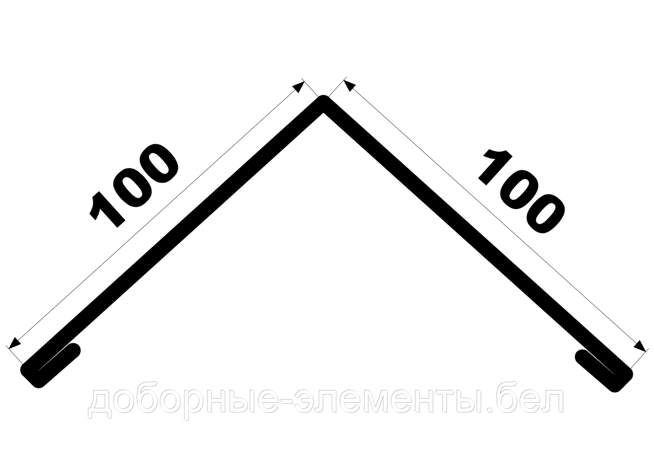 Конек кровельный прямой 100х100 мм (оцинкованный) - фото 2 - id-p170963800