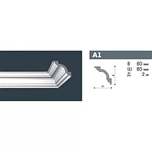 NMC Плинтус потолочный Nomastyl А1 80*80мм Белый 2м