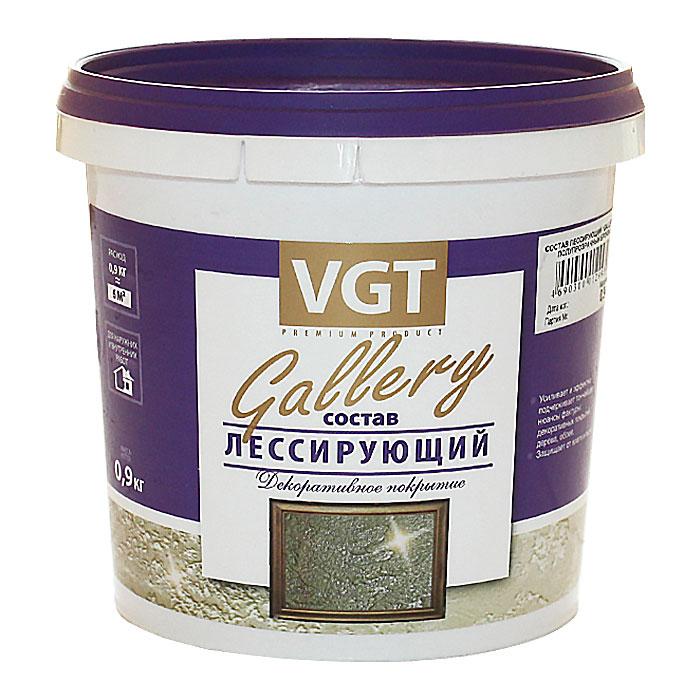 VGT GALLERY Состав лессирующий полупрозрачный Серебристо-белый 0,9кг - фото 1 - id-p170960806
