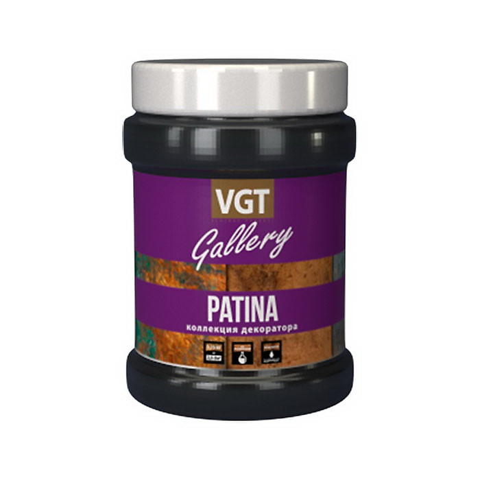 VGT GALLERY Состав лессирующий матовый с эффектом чернения PATINA 0,2кг - фото 1 - id-p170962232