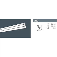 NMC Плинтус потолочный Decoplintus MC 30*20мм Белый 2м