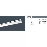 NMC Плинтус потолочный Decoplintus MO 25*20мм Белый 2м