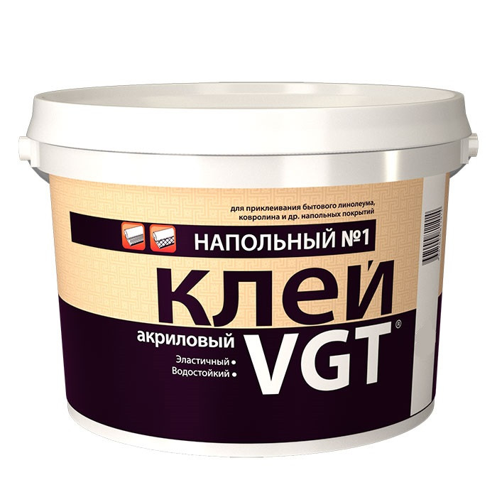 VGT Клей напольный № 1 "ЭКОНОМ" для наклеивания бытового линолеума и ковролина 1,5кг - фото 1 - id-p170965642