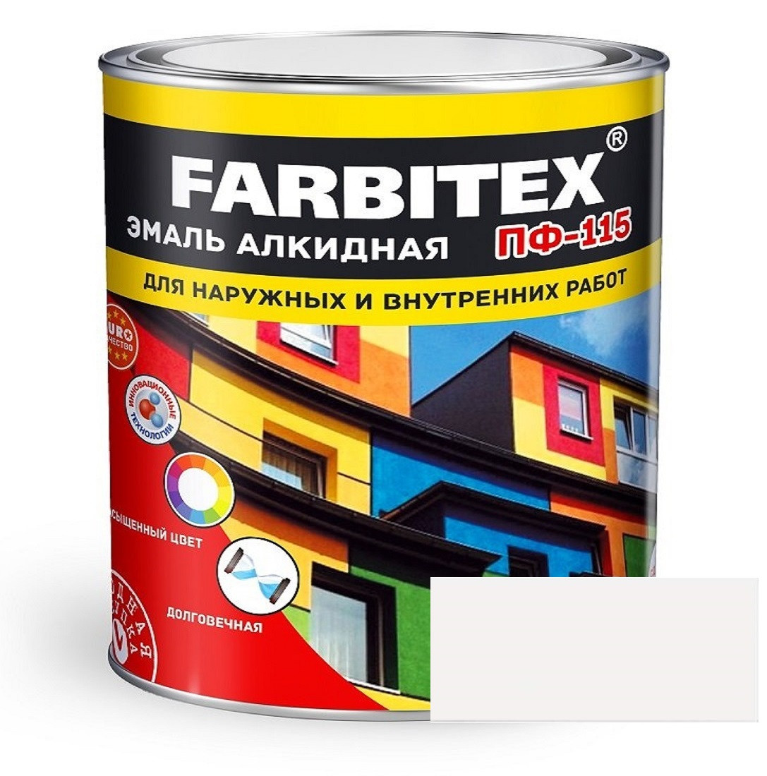 FARBITEX Эмаль алкидная ПФ-115 Белый 5кг - фото 1 - id-p170964408