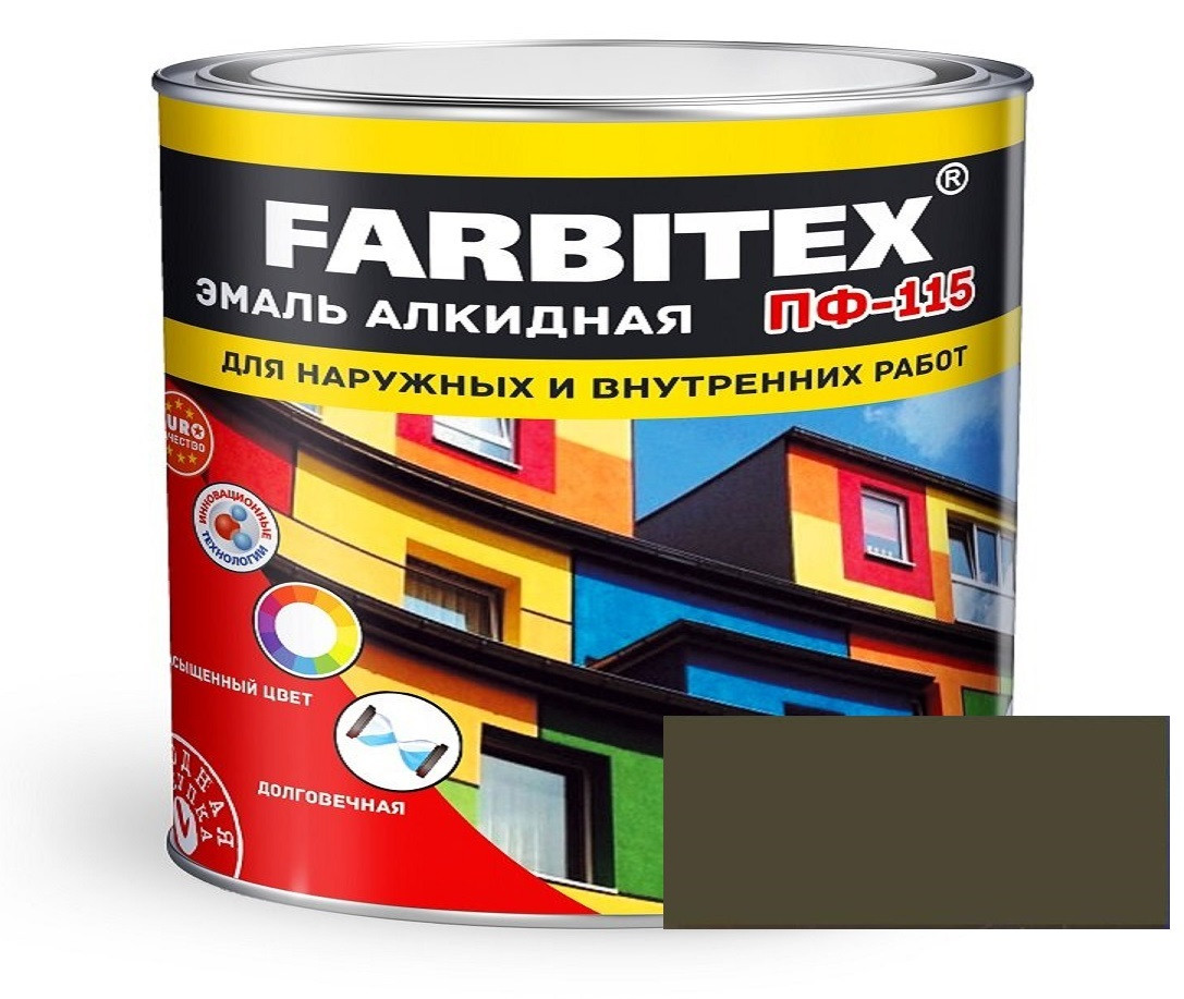 FARBITEX Эмаль алкидная ПФ-115 Хаки 1,8кг - фото 1 - id-p170964424