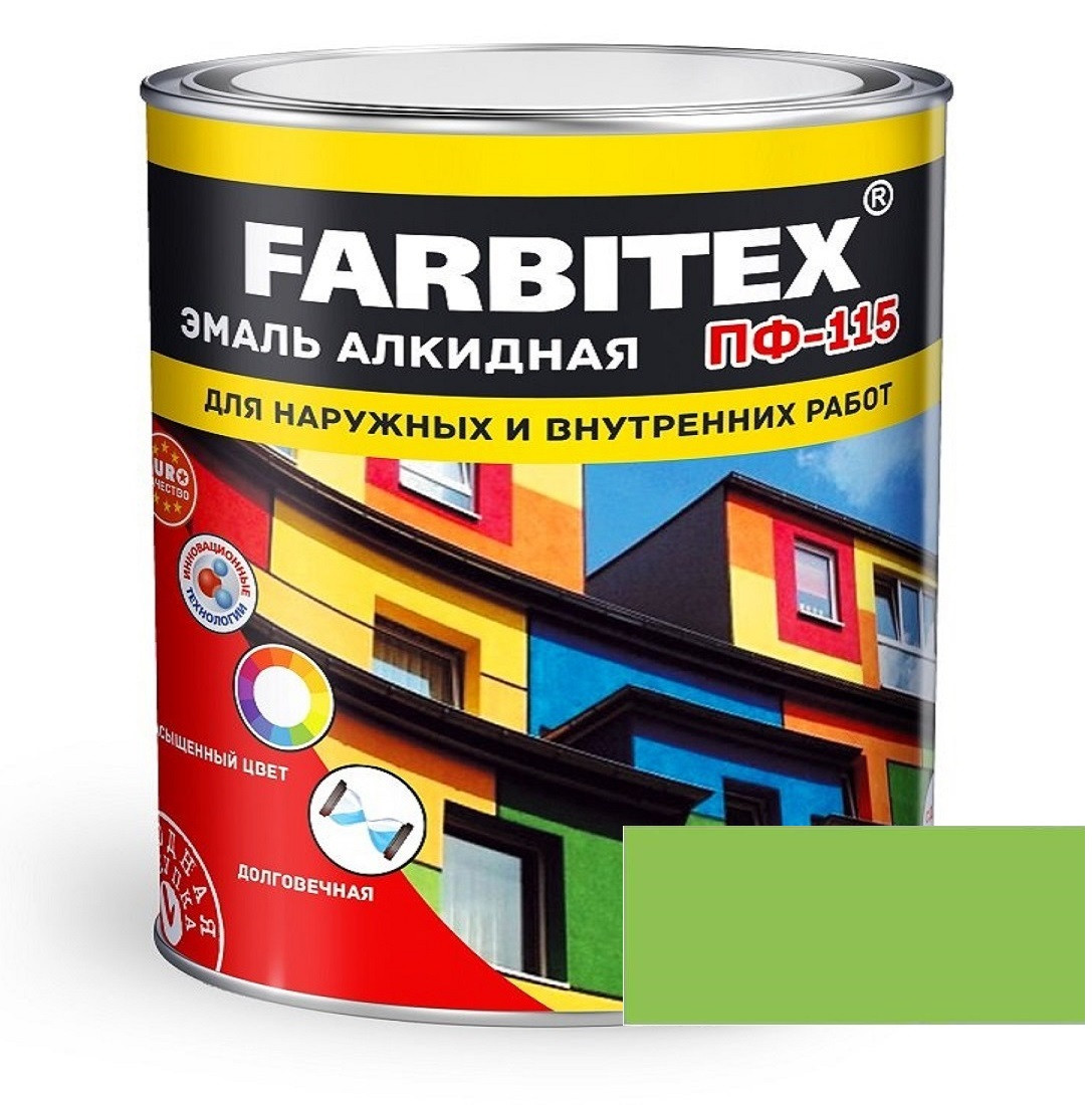 FARBITEX Эмаль алкидная ПФ-115 Лайм 2,7кг - фото 1 - id-p170964497