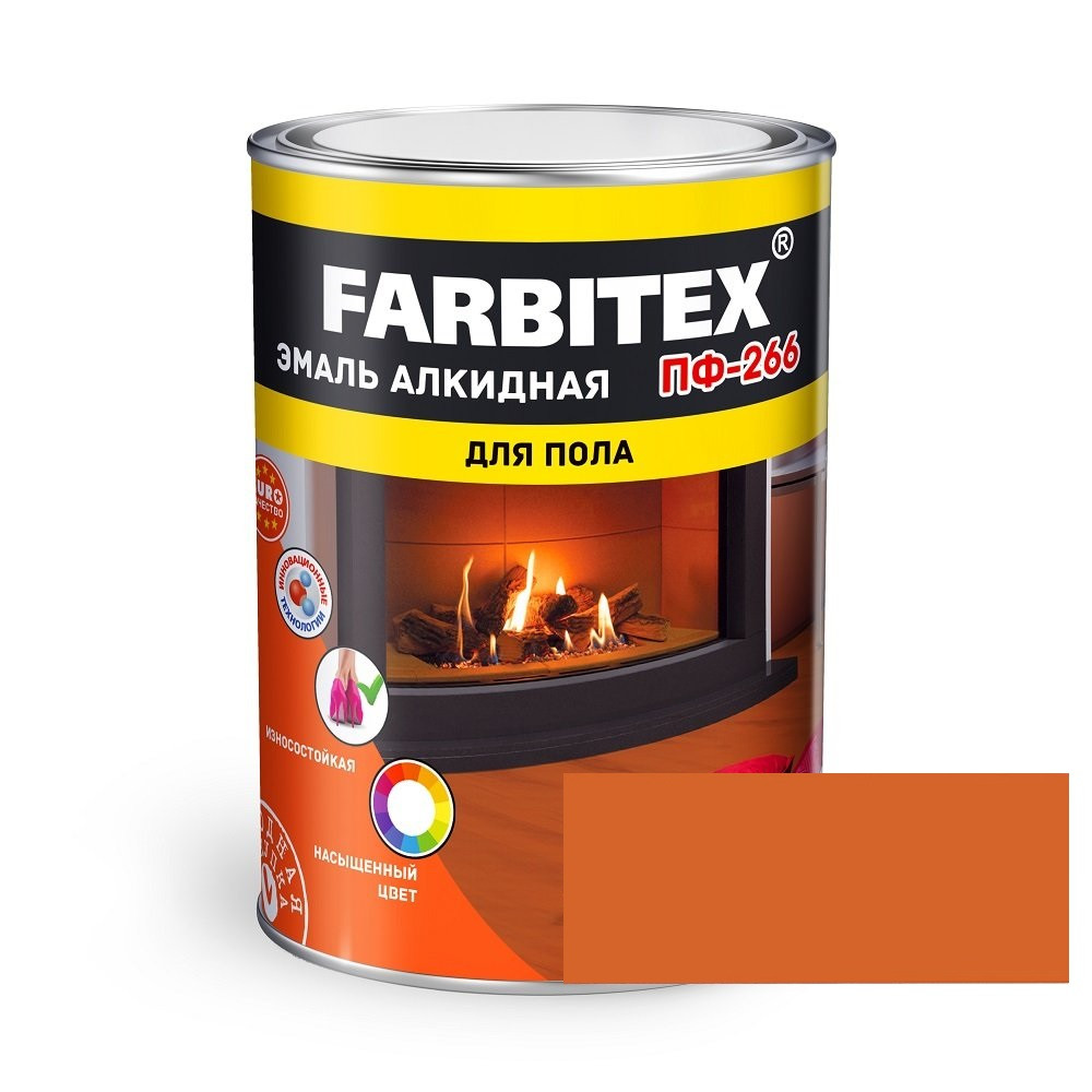 FARBITEX Эмаль алкидная ПФ-266 для пола Золотистый 0,8кг - фото 1 - id-p170964594